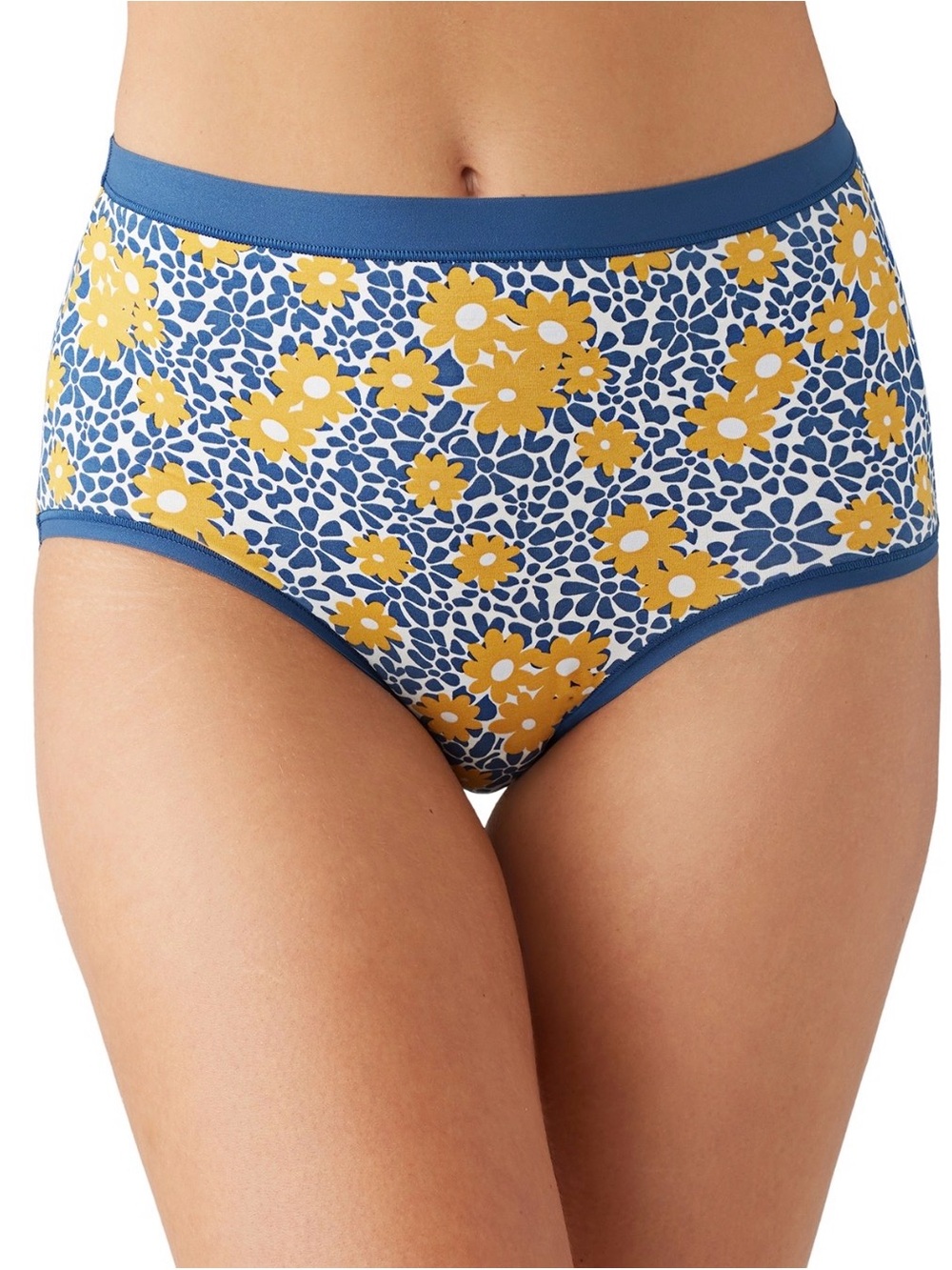 Racial High-Waist Floral Briefs in Blue & Yellow -new without tags